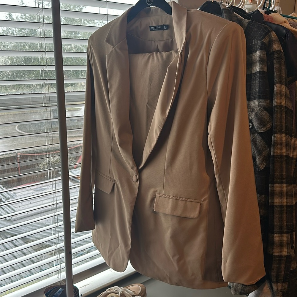 Tan Nasty Gal blazer set